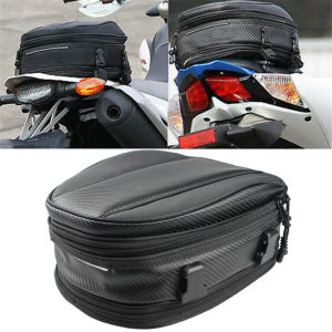 Motorcycle Tail Bag Waterproof Back Saddle Rear Seat Storage Bags Black Motorbike Rear Riding Travel Pack Scooter Sport Luggage