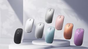 Tetikus tanpa wayar boleh dicas semula mudah alih tetikus tanpa wayar USB dan jenis-C dual mode tetikus tanpa wayar 3 DPI laras untuk laptop Mac  Android PC (q23s hitam) (kelabu)