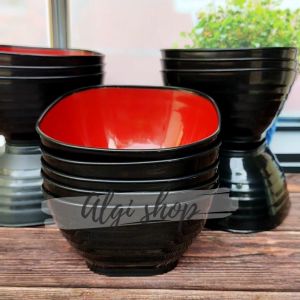 Gratis Sendok 12Pcs Mangkuk Ramen Kotak Uli 17cm Plastik Tebal Foodgrade