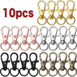 10Pcs Swivel Lobster Clasp Hooks Keychain Split Key Ring Connector for Bag Belt Dog Chains DIY Jewelry Making Bag Accessories