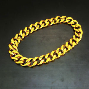 ZHENG FU | Hiphop Stylish Thick Plastic Fake Gold Necklace