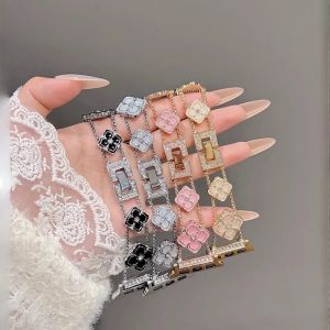 Metal Drip Diamond Oil Painting Flower Compatible iWatch Strap 38mm 40mm 41mm 42mm 44mm 45mm 49mm Fashionable Handmade Strap