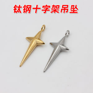 Handmade Stainless Steel 304 Titanium Steel Unfading Cross Pendant Necklace DIY Accessories Gold Plated Fashion Jewelry
