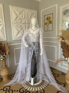 Kebaya ekor tangan balon free jubah veil