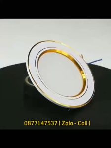 ( Bảo Hành 1 Năm )Đèn led âm trần 9w  7W  3 chế độ màu nguồn liền (DOB) thế hệ mới đế đúc nhôm viền vàng viền bạc