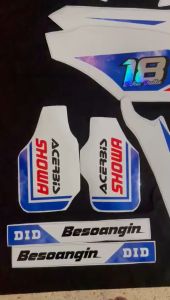 Decal Stiker CRF 150 L Dekal Variasi Sticker Striping Custom Full Body putih i2-203