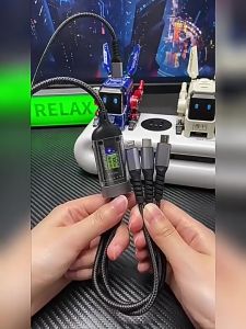 Dây cáp sạc siêu nhanh 3 đầu 100W Micro USB Type C 3 trong 1 dây cáp dữ liệu - MINH KHAI STORE
