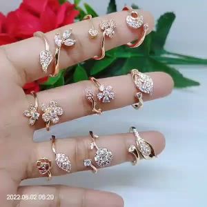 Cincin Fleksibel Bisa Di Besar Kecilkan Titanium Xuping Rodium Perhiasan Aksesoris Lapis Emas G5-C10