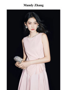 French Pink Design Twisted Modal Sleeveless T-Shirt