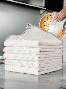 Oil-Free Kitchen Cleaning Cloth Dishcloth Bamboo Fiber Cleaning Gadget Household Lint-Free Pineapple Lattice Towel