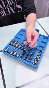 NiuXiang | Bộ Cờ Lê Torx Và E-Torx Chuyên Nghiệp 34 Món Thép CR-V & S2 E4-E20 T10-T60 Chống Phá Hoại T10-T55 Dùng Cho Sửa Chữa Gia Đình