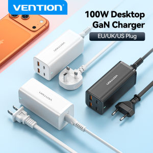 Vention | Vention 100W Desktop Charger GaN Laptop Fast PD Charger Adapter For iPhone 16 15 14 Pro Max Xiaomi Samsung Macbook Phone Charger