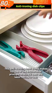 Anti Scalding Clip Non Slip Hot Plate Pots Holder Clip Kitchen Gadget Silicone Portable Kitchen Bowl