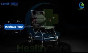 SOWELL 16" Seat Super Lightweight Luxurious Travel Wheelchair with Carbon Fiber Coated Frame and Pull Rod