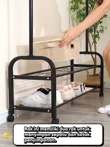 Stand Hanger Gawang Besi Kuat Gantungan Baju Display Hanger Baju Butik