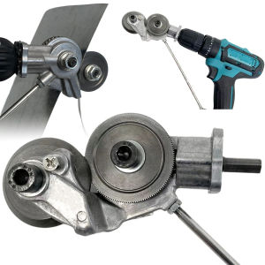 Electric Drill Plate Cutter Double Headed Metal Sheet Cutter Sharp Precise Cutting Plate Punch Shears Drill Attachment Plate Cut