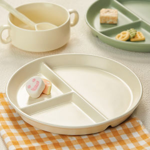 211 Fat Reduction Plate for Adults Food Dispatch Disk For Home Ceramic Grid Slimming Meal Quantitative Kids Separated Breakfast Plate