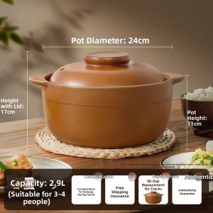 PINGDINGSHAQI | Heat-Resistant Ceramic Clay Pot For Gas Stove Cooking