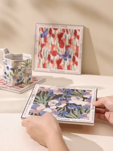 French-style ceramic placemats Home tabletop heat-resistant coasters Table mats for Christmas gifts