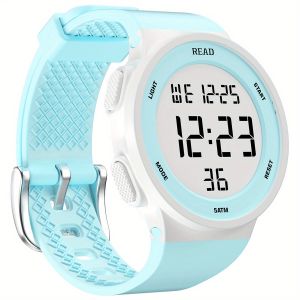 กีฬาผู้หญิงนาฬิกาดิจิตอลฟิตเนส Tracker LED HD นาฬิกาจับเวลากันน้ํานาฬิกาปลุก Chronograph สายซิลิโคนสําหรับวิ่ง 5 สี