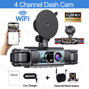 New 360° Car DVR Dash Cam 3/4Len WiFi 1080P Video Recorder Auto Night Vision Front Left Right Rear View Camera Car Assecories