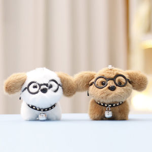 Cute Plush Dog Toy Doll Ugly Cute Girls School Bag Pendant Birthday Gift Doll PP Cotton Filled Small Dog Shape Doll for Kids