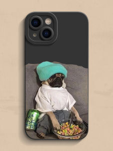 Cute Personalized Hat Dog Silicone Phone Case for 17/16/15/14/13/12/11/X/XR/8Plus Mini Men Women Protection Cover