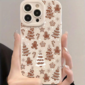 เคสเลนส์ลายมนุษย์ขนมปังขิงคริสต์มาสสำหรับ iPhone 17 16 15 14 13 12 11 12/13 Plus Pro Max - ของขวัญวันเกิดที่สมบูรณ์แบบ
