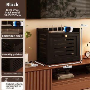 New 2025 TV Cabinet underneath Wifi Router Placement Shelf Concealment Tool Power Socket Set Top Box Blocking Box Bamboo Material