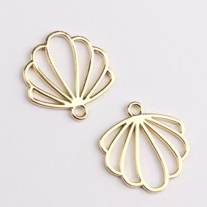 10 Chiếc Hợp Kim Kẽm Dễ Thương Flat Sò Điệp Quyến Rũ 20 Mm Rỗng Ra Mặt Dây Chuyền Cho DIY Trang Sức Bông Tai Làm Phụ Kiện