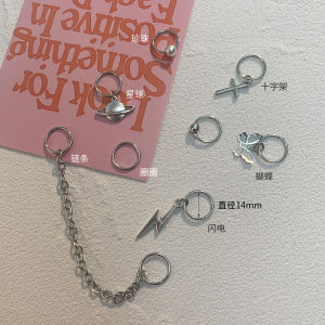 Punk Metal Dirty Braid Ring Buckle Individual Double Tail Hair Clip Hip Hop Trendy Cool Hair Accessories for Europe and America