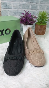 8am รองเท้าคัทชู รองเท้าเพื่อสุขภาพ แฟชั่น ประดับอะไหล่ หญิง ใส่ทำงาน ส้นpuสูง1นิ้วครื่ง พี้นกันลื่นX88603