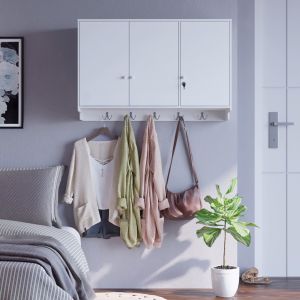 lemari baju pakaian gantung rak minimalis 3 pintu susun free kapstok - 059H