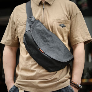 Zuoye Original Niche Chest Bag Nappa Leather Messenger Bag Mens Leather Large Capacity Sports Backpack Commuter Casual Bag Fashion