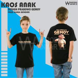 Baju Kaos Anak PRABOWO GEMOY Custom Nama Sendiri