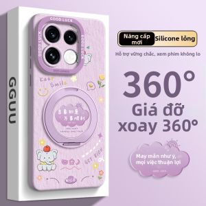 GGUU | Ốp Lưng Điện Thoại Silicone Có Dây Đeo và Chân Đế Quay Được