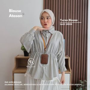 YUREE SHIRT By FEFASTYLE - Atasan wanita - kemeja kerut tartan bahan premium