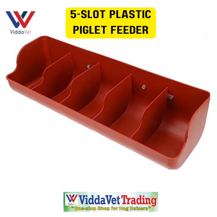 Viddavet Plastic Piglet Feeder 5 holes Plastic Nursery Pig Feeder 5 holes pig feeder stainless steel pig feeder