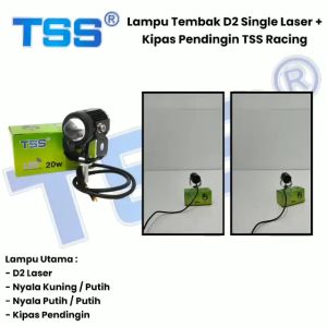 TSS Racing - Lampu Tembak Laser LED D2 Mini 2 Warna High Low Putih Kuning Waterproof dengan Kipas