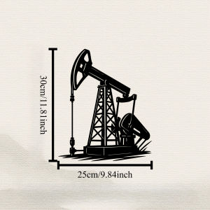 CIFbuy | CIFBUY Iron Wall Art Oil Pumpjack Metal Wall Decor Industrial Farmhouse Garden Fence Mural Weather Resistant Outdoor Patio Sculp