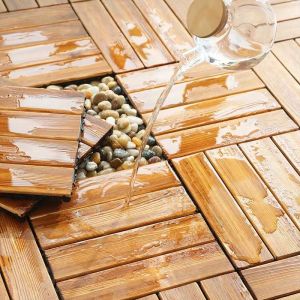 Wood Flooring Bathroom Non-Slip Floor Mat Shower Room Foot Pad Toilet Anti-Drop Mat Home Outdoor Splicing Decorative 30*30cm (Wood/Grey)