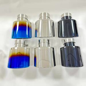 1 Cái Ống Xả Ô Tô Bằng Thép Không Gỉ Màu Xanh Dương Hình Oval Dày 80mm Rộng 120mm Phụ Kiện Độ Ống Xả Cho Xe Cá Nhân