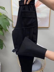 Winter Thickened Warm Harlan Pants Elastic Carrot Loose Waist Casual Boot Pants Womens Fashion Pocket Natural Waist Elastic