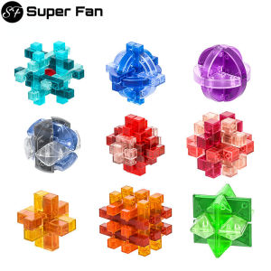 （Super Fan) Qiyi Kong Ming Lock Lu Ban Lock IQ Brain Teaser Puzzles Game Toy for Kids Children Montessori 3D Puzzles Game Unlock Toys
