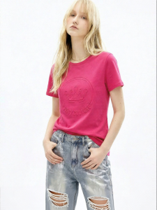 Juicy Couture | New Rose Crown Embossed White-Effect T-Shirt