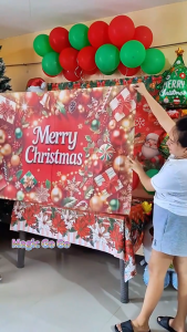 100*150cm Merry Christmas Happy New Year Banner Background Polyester Xmas Tree Xmas Backdrop Decor