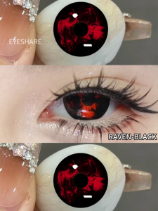 Eyeshare Cosplay Color Contact Lenses RAVEN Red White Black Halloween Anime Bigeyes 14.5MM