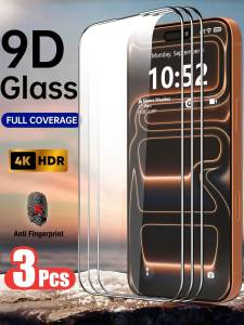 3 Pcs High-Definition 9D Tempered Glass Screen Protector Compatible With IPhone 17/ Air/17 Pro/17 Pro Max/16 Pro Max/15 Pro Max