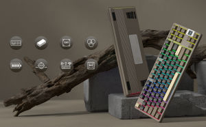 Womie QK87 TKL QMK/VIA Tri-Mode with OLED Display Hot Swap Gaming Mechanical Keyboard RGB Wireless Gasket Mounted Keyboard