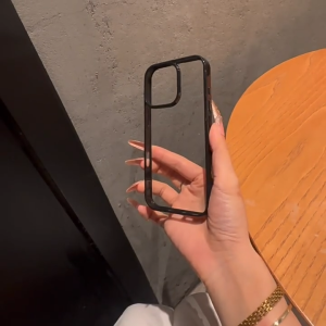 Tri-Town Acrylic Matte Solid Color Case for iPhone 18 17 11 15 16 14 13 12 Pro Max Senior Transparent Anti Fingerprint Bumper Phone Case